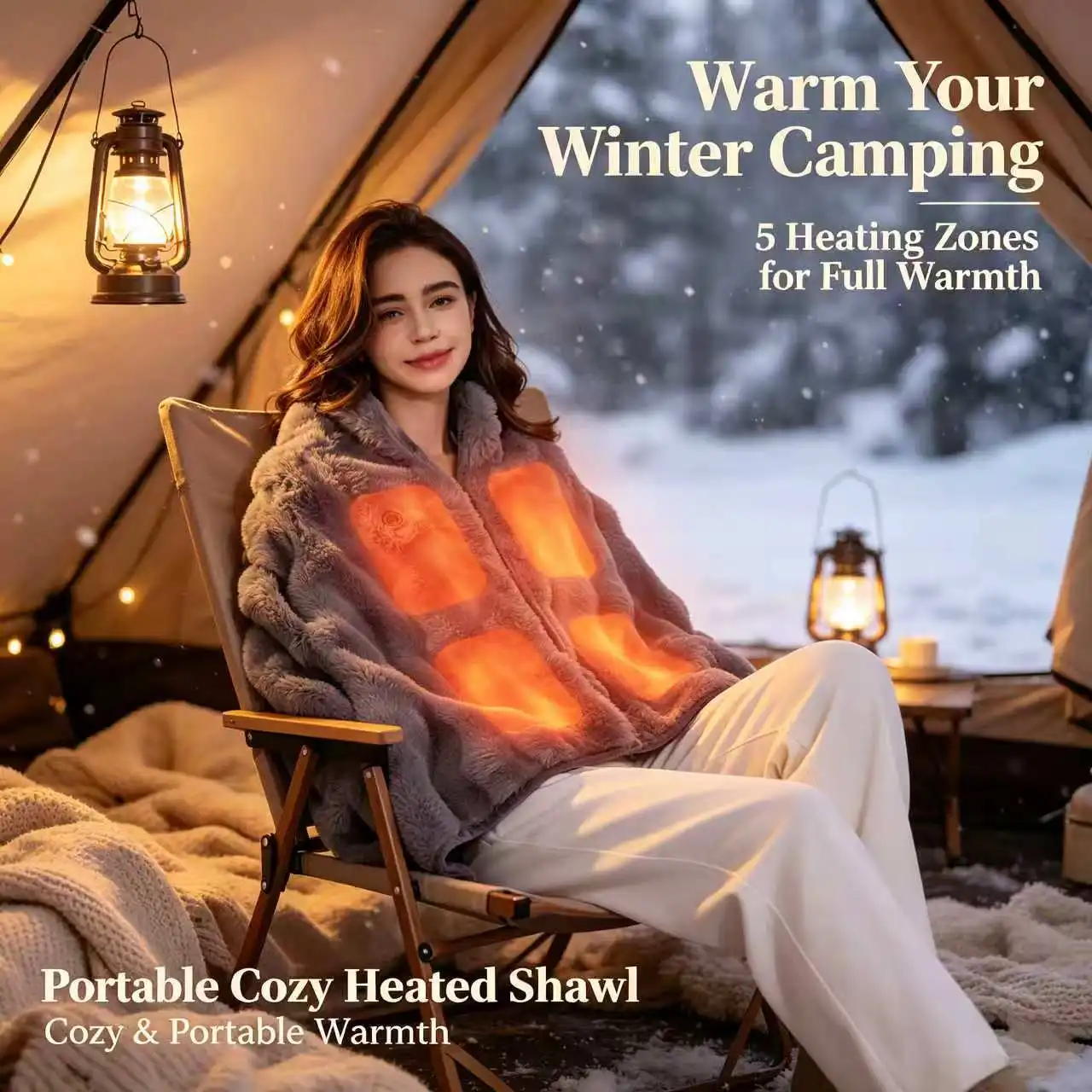 Winter electric blanket outer shawl multifunctional heating shawl 3-speed temperature control USB anti cold warm blanket
