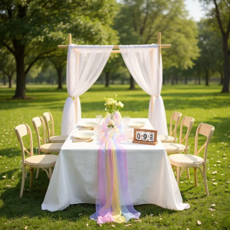 Rainbow Table Runner Colorful Wedding Party Decor Joyful Vibrant Essential for Birthday Festival
