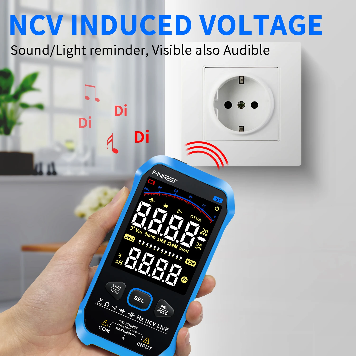 FNIRSI-S1 Digital Multimeter 9999counts AC DC Voltage Resistance Capacitance Diode NCV Hertz Live Wire Tester With Thermocouple