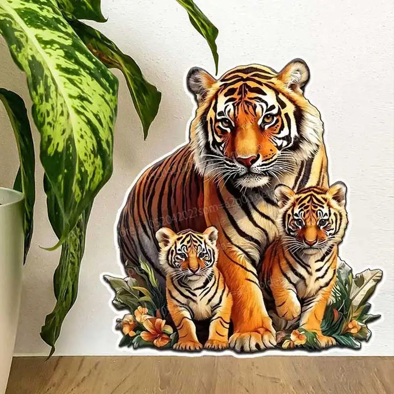 Little Tiger And Tiger Mother Self-Adhesive Wall Stickers Ch