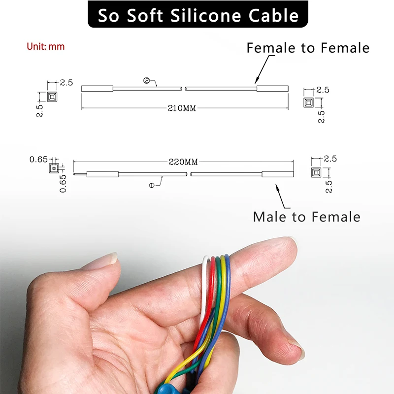 Mini SMD IC Spring Hook Test Clips Multimeter Test Leads Cable For Logic Analyzer Adapter Programming Silicone Cable 60V/3A