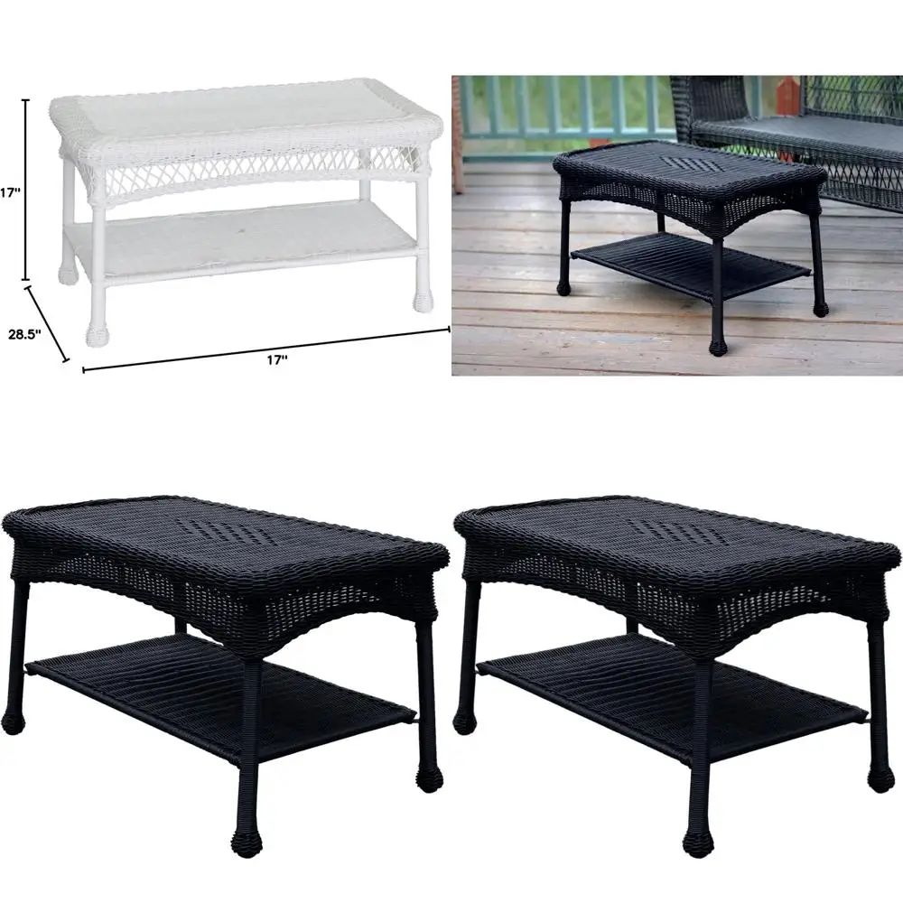 

Elegant Black Rattan Outdoor Coffee Table