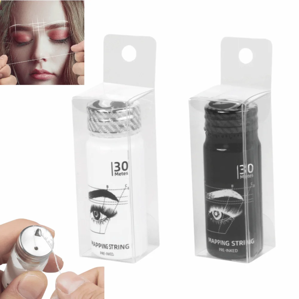 Tattoo Dyeing Tool Microblading Mapping String Microblading Box Package Pre-Inked String Brow Mapping Positioning Line