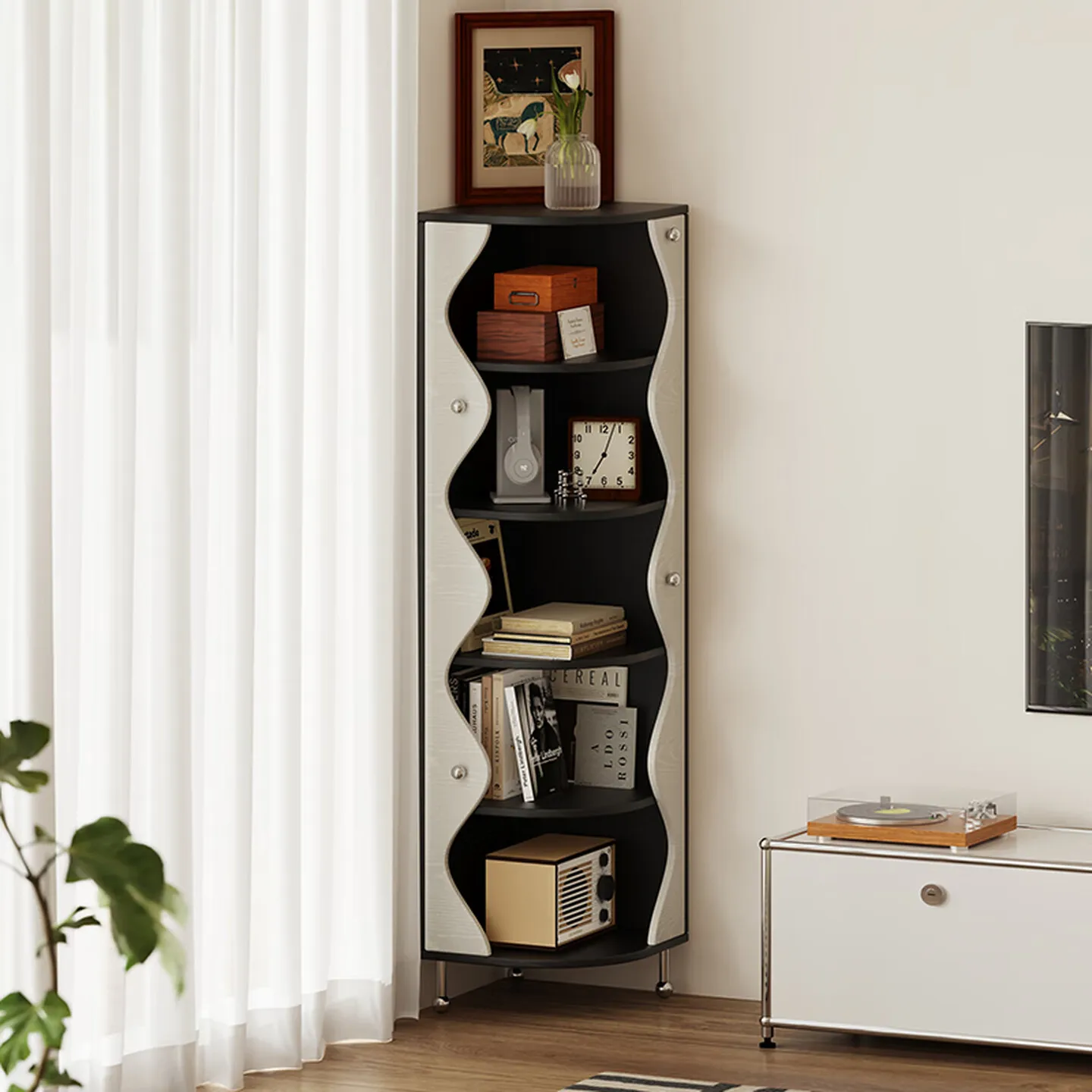 Living room corner cabinet corner triangle cabinet simple sofa side cabinet bedroom wall rack