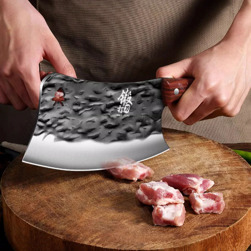 Bone-cutting knife, home use forged kitchen knife specifically, sharp kitchen knife suitable for both meat chopping and slicing.