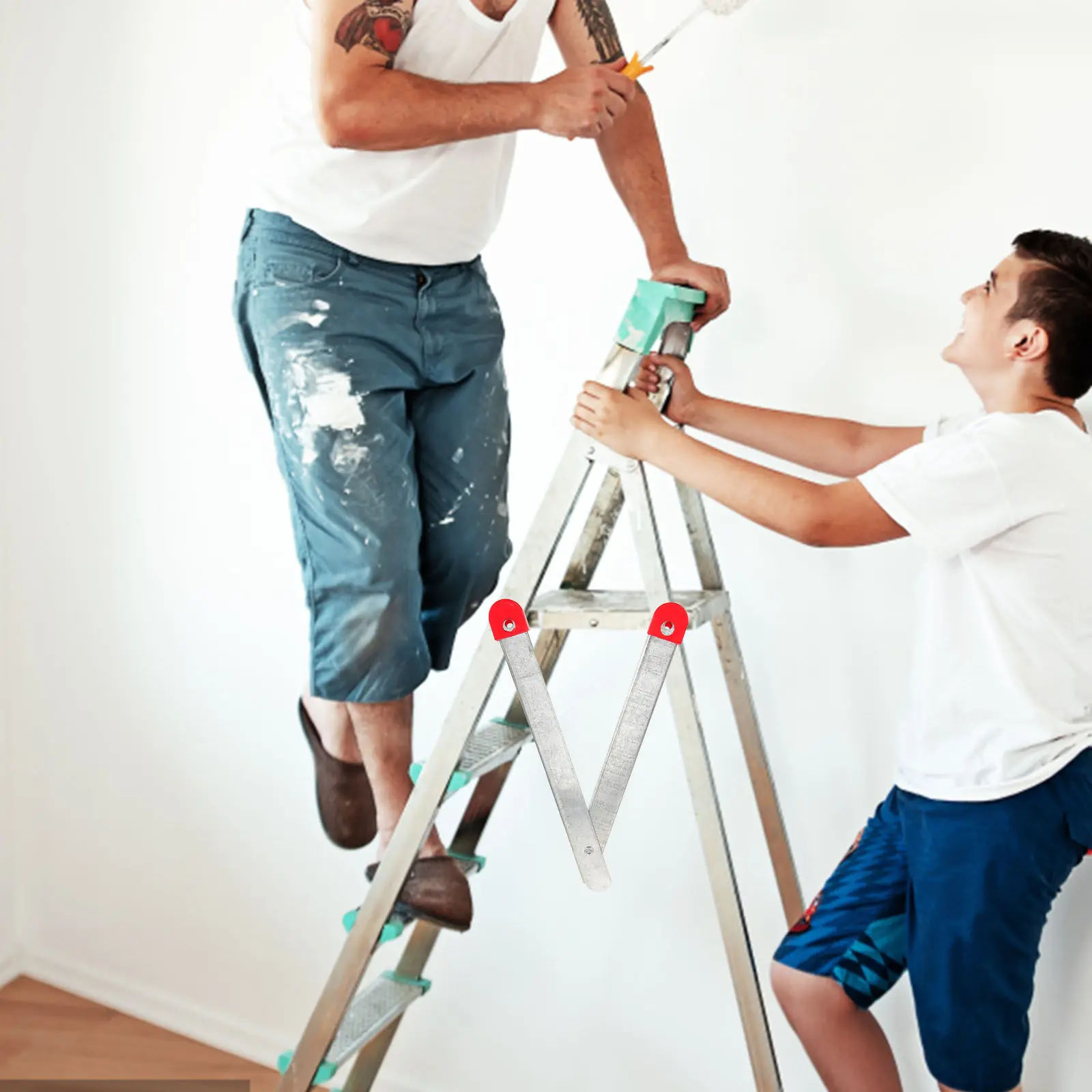 

2 шт. Складные шарниры для лестниц, сверхпрочные, 47 см, алюминиевые соединительные элементы, фиксаторы, стяжные прутки для стремянок, для домашнего использования