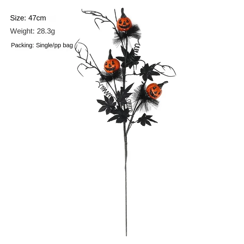 Halloween Decoration Black Horror Pumpkin Branch Bouquet Ghost Festival Home Party Decoration New Year's Eve Decorations