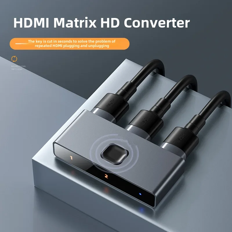 4k Hdmi Dual Channel Switcher Matrix Projection Unifier Audio Video Three-in-one Converter Cross-border