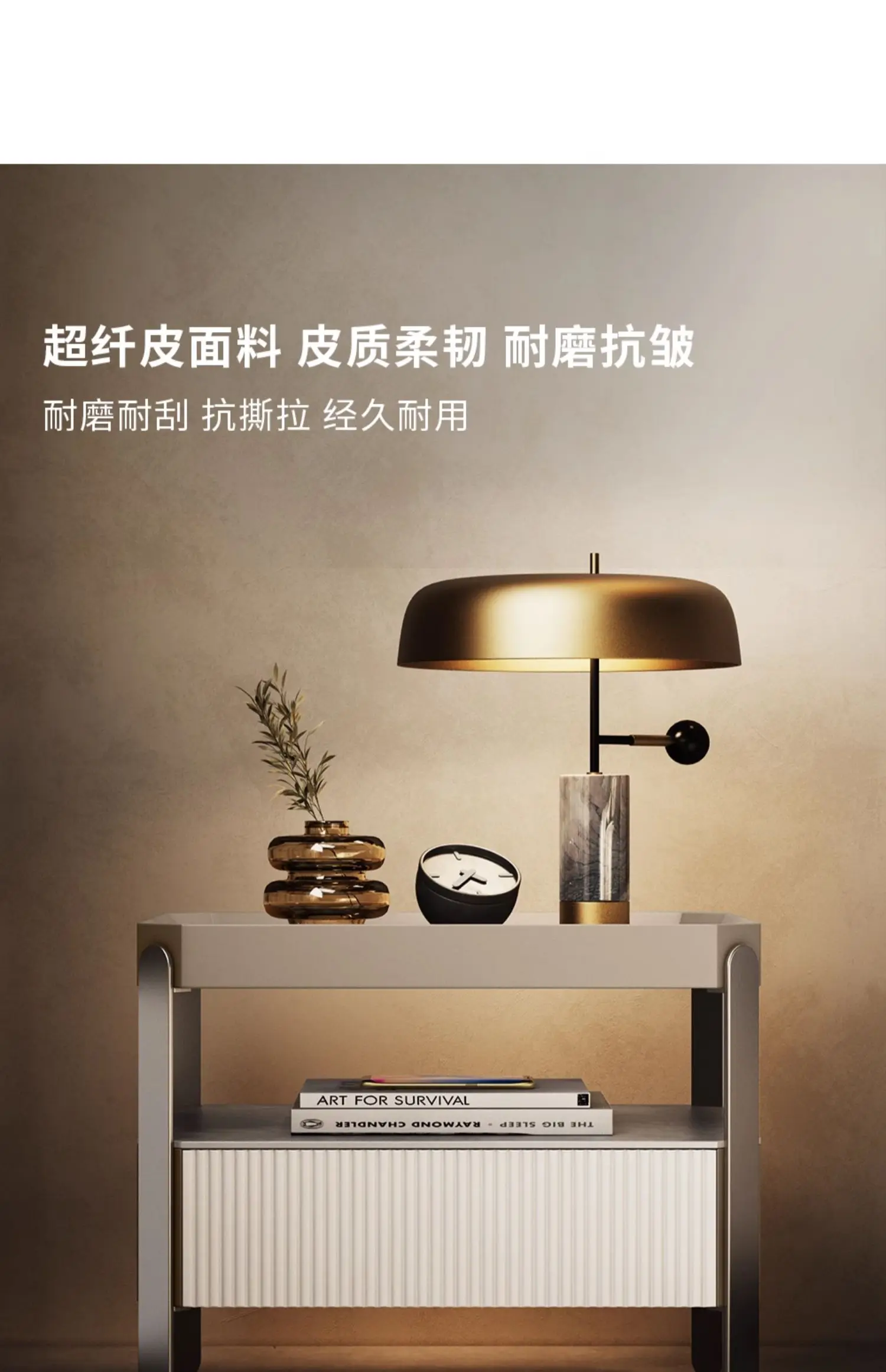 

minimalist bedside table intelligent high-end glass modern light luxury bedroom bedside table