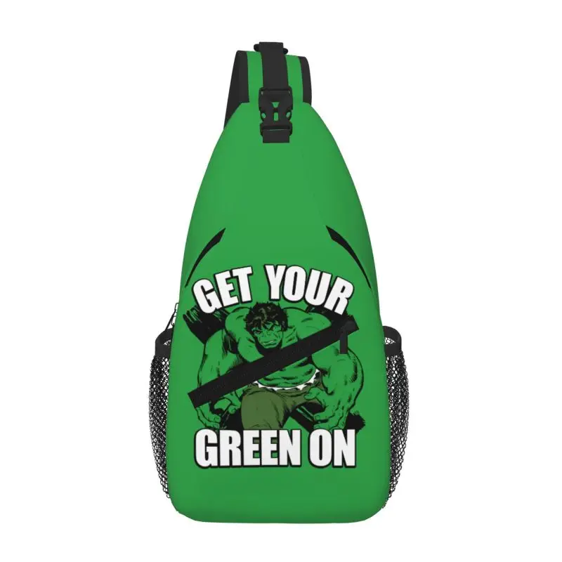 

Получите свое зеленое на слинге Hulk, нагрудная сумка, индивидуальный рюкзак через плечо для мужчин, велосипедный рюкзак для кемпинга
