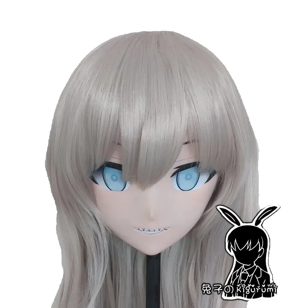 (R-Mask 03) Full Head Female Resin Cosplay Anime Arknights Lappland Kigurumi Mask BJD Crossdresser Doll Transgender Mask