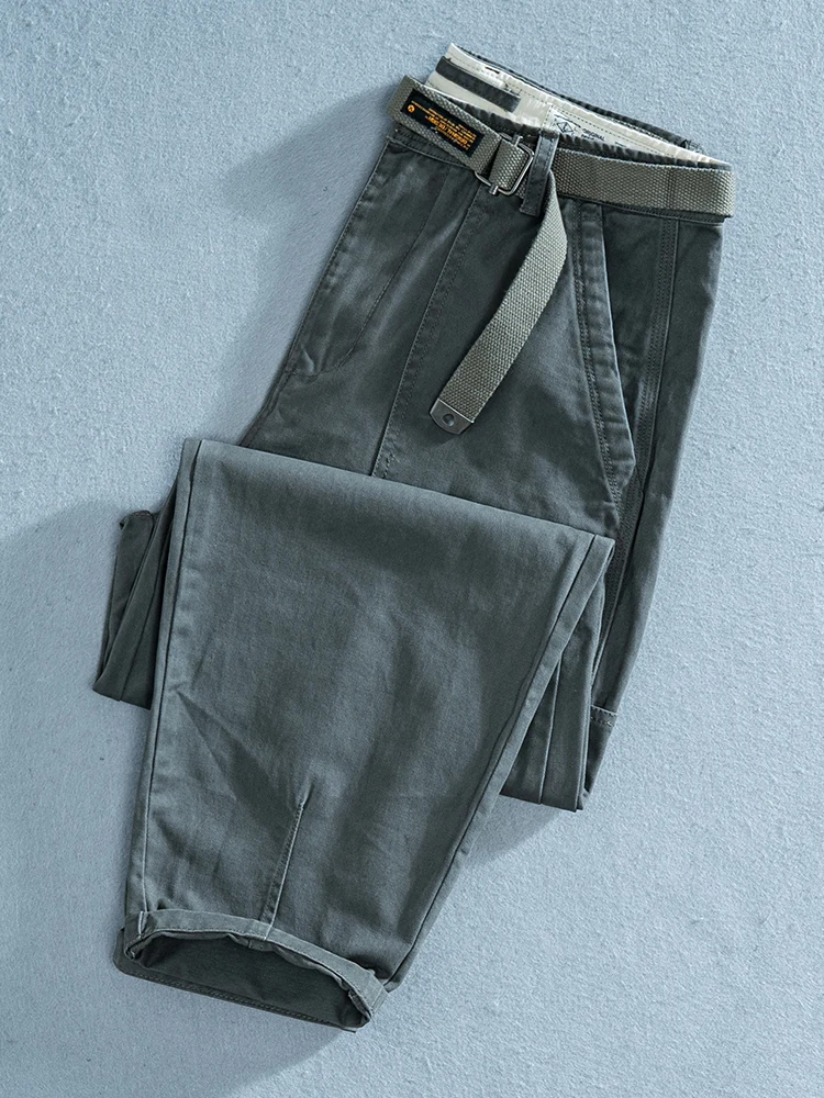 

Свободные прямые повседневные хлопковые рабочие брюки American Sle для мужчин, дышащие удобные сезонные брюки на весну и осень