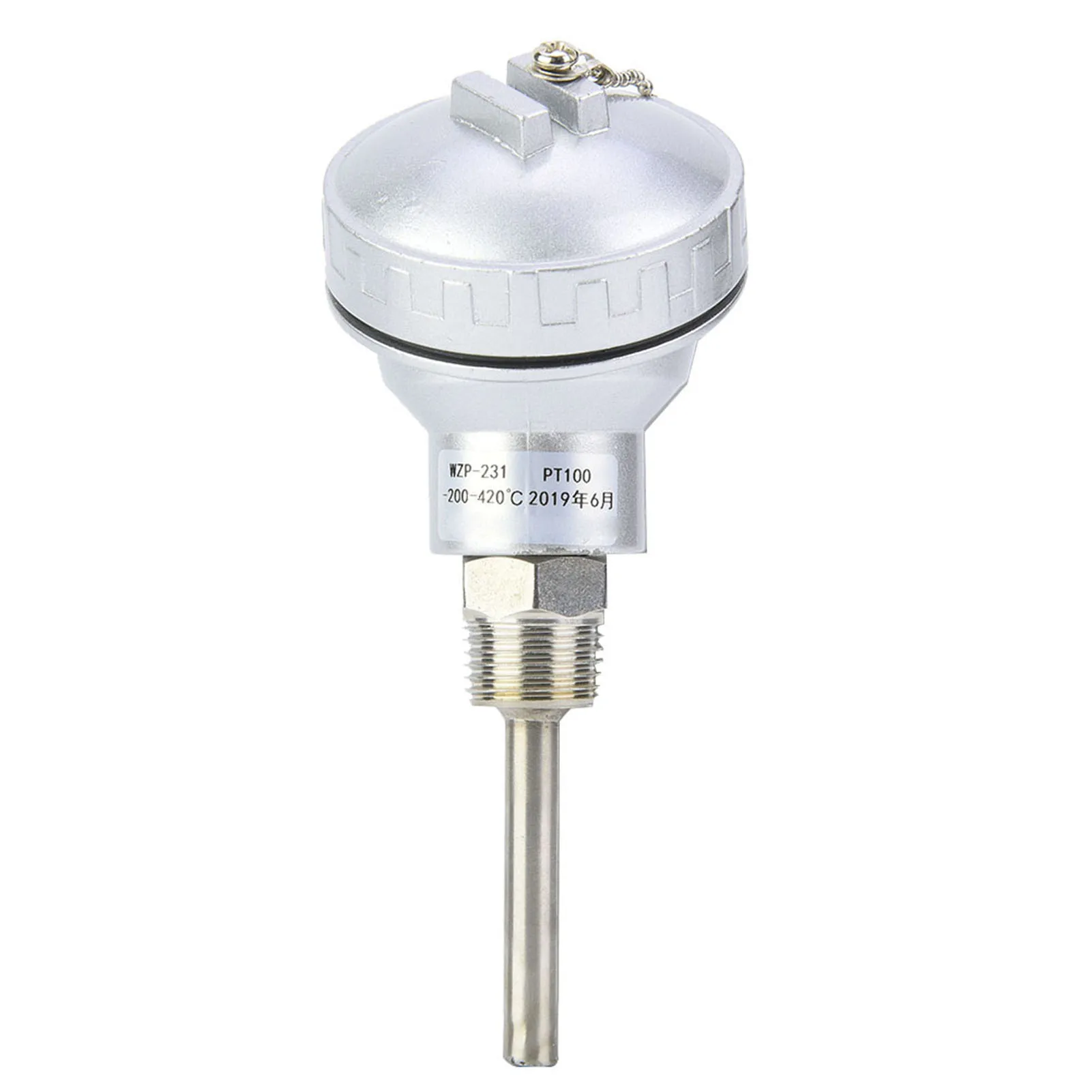 RTD PT100 50/100/200mm Temperatuursensor Sonde 1/2 "NPT Draad Thermokoppel Rvs Terminal hoofd Meten Toegang