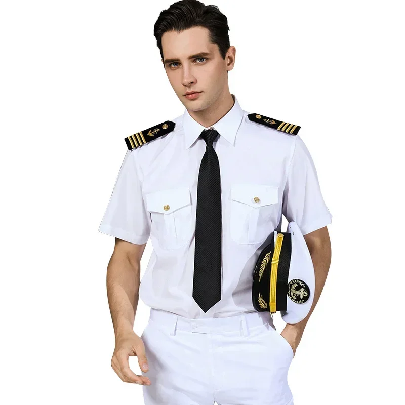 Camicia a maniche corte da capitano Uniforme da marinaio Captain Air Shao non contiene cappello