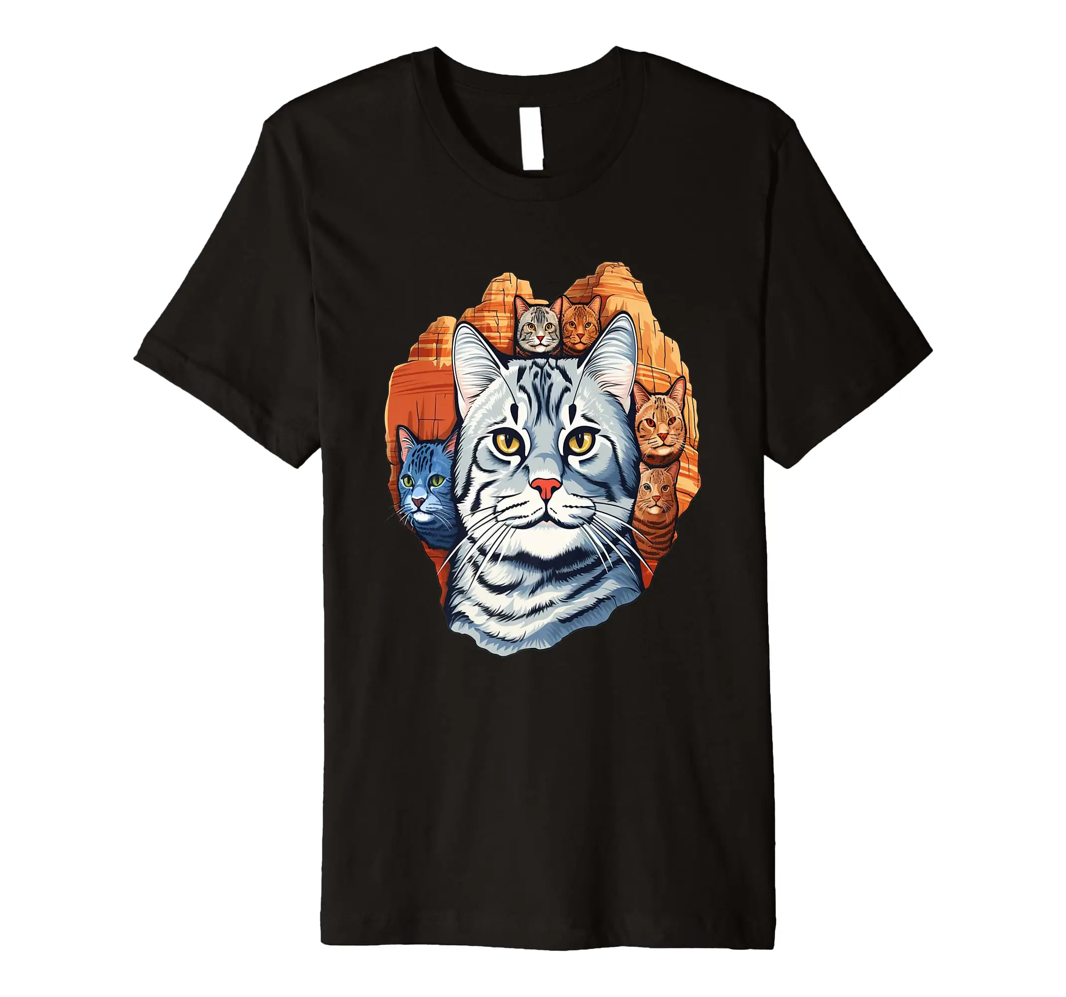 Cat Graphic With A Cute Kitty Animal Face For Pet Lovers Premium T-Shirt