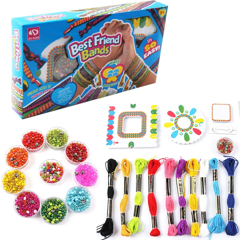 Diy jóias fazendo kit pulseira fazendo kit artes para crianças amizade artesanato kit para 5-12 anos de idade criança meninas brinquedos presente aniversário