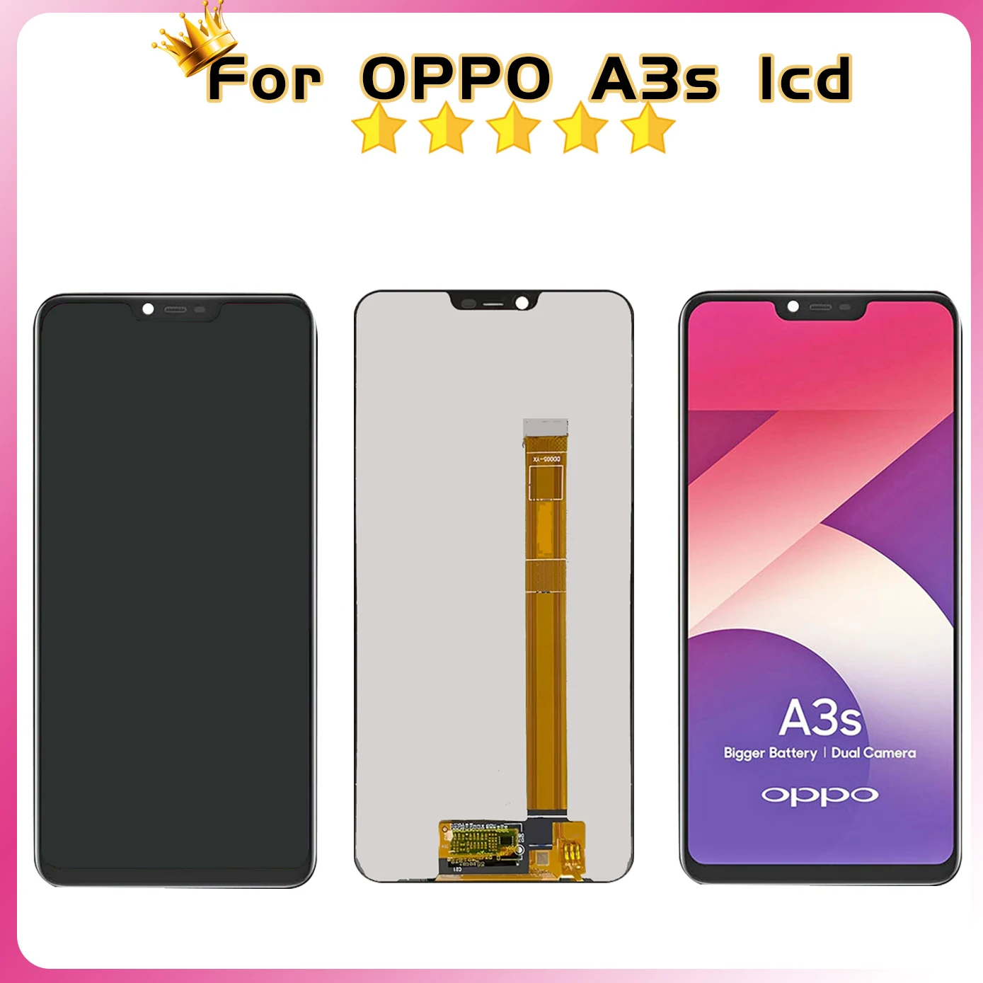 6.2\'\' LCD For OPPO A3S CPH1803 CPH1853 LCD Display Touch Panel Sensor For OPPO A3s Screen No/With Frame  Digitizer Assembly