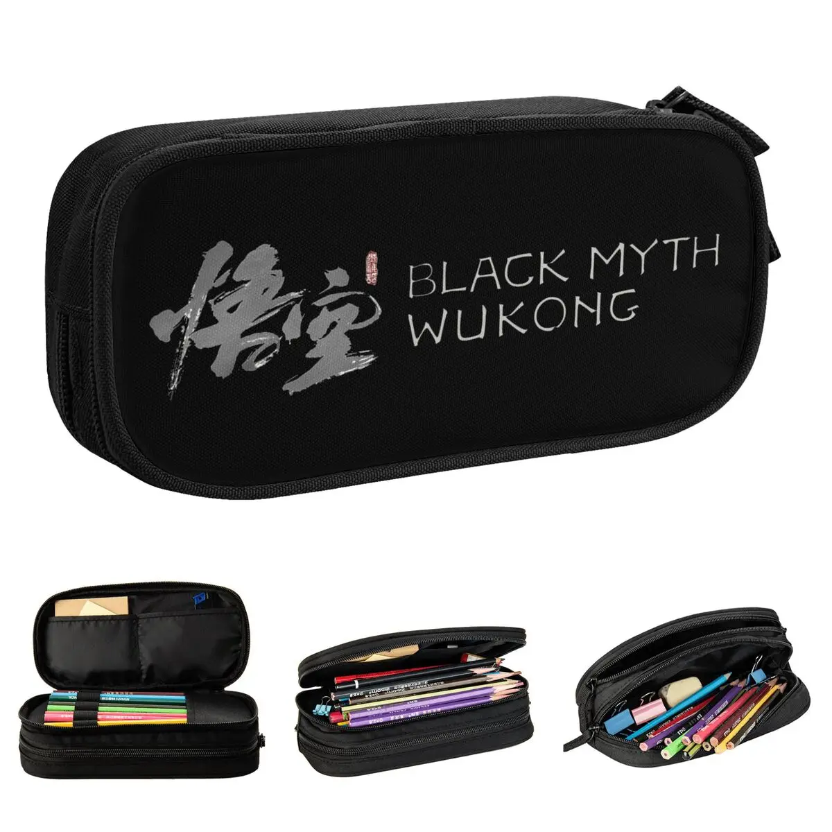 BLACK MYTH WUKONG THE MONKEY KING Pencil Cases Pen Holder Bag for Student Large Storage Students School Gifts Pencilcases