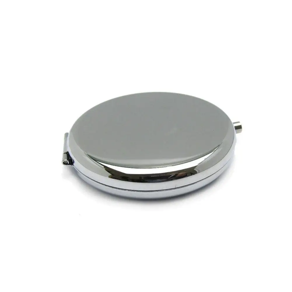 Mini Miroir de Maquillage Pliable Double Face Argenté, Accessoire de Poche Portable pour le Voyage, S0o2