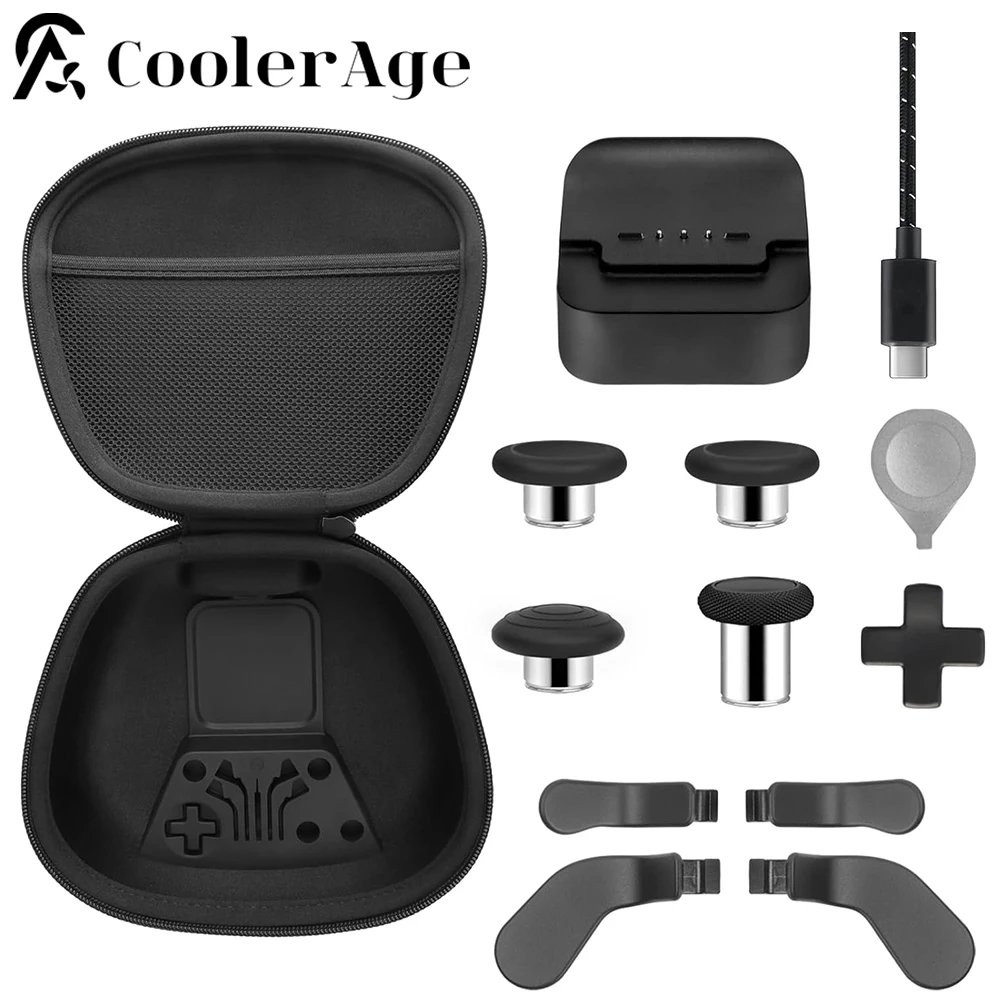 Complete Component Pack for Xbox Elite Controller Series 2 Carrying Case Charging Dock  Thumbsticks Paddles Adjustment Tool