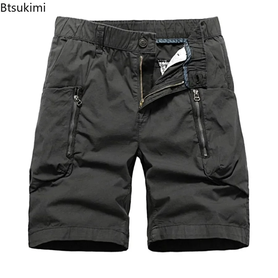 Men's Casual Shorts Summer Military Cargo Short Trousers Cotton Loose Sweatpants Men Fashion Solid Multi-pockets Tactical Shorts