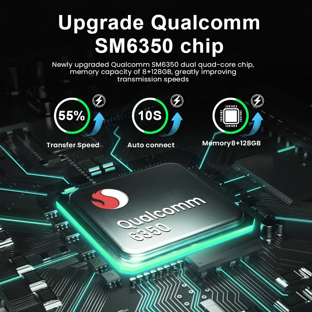 Android 15 Wireless CarPlay Android Auto Dongle SM6350 8+128GB 5G Netword يدعم Youtube/Netflix TF/SIM بطاقة للسيارات السلكية بنسبة 98%