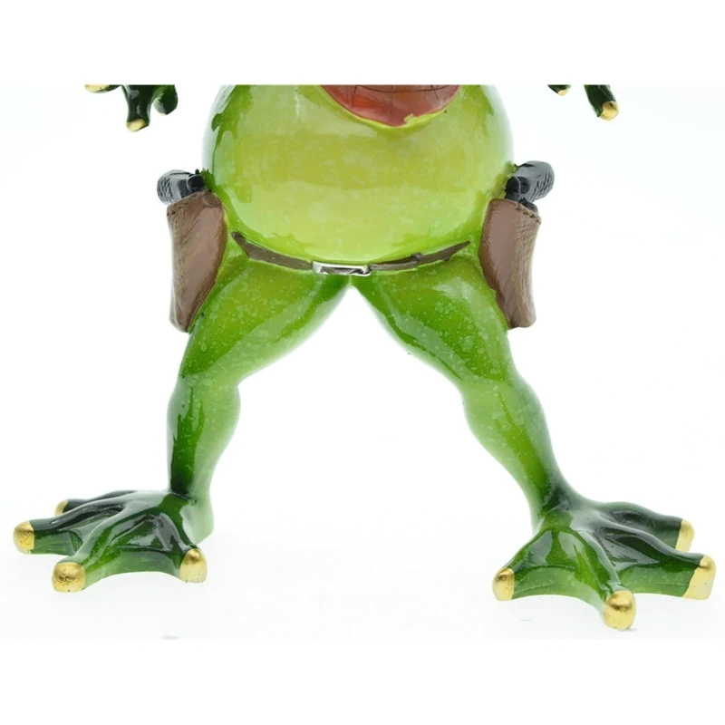 Garden and Home Decors Resins Frogs Figurine Dentists Cowboy Animal Miniature Statue Ornament for Desktop Book Drop Shipping