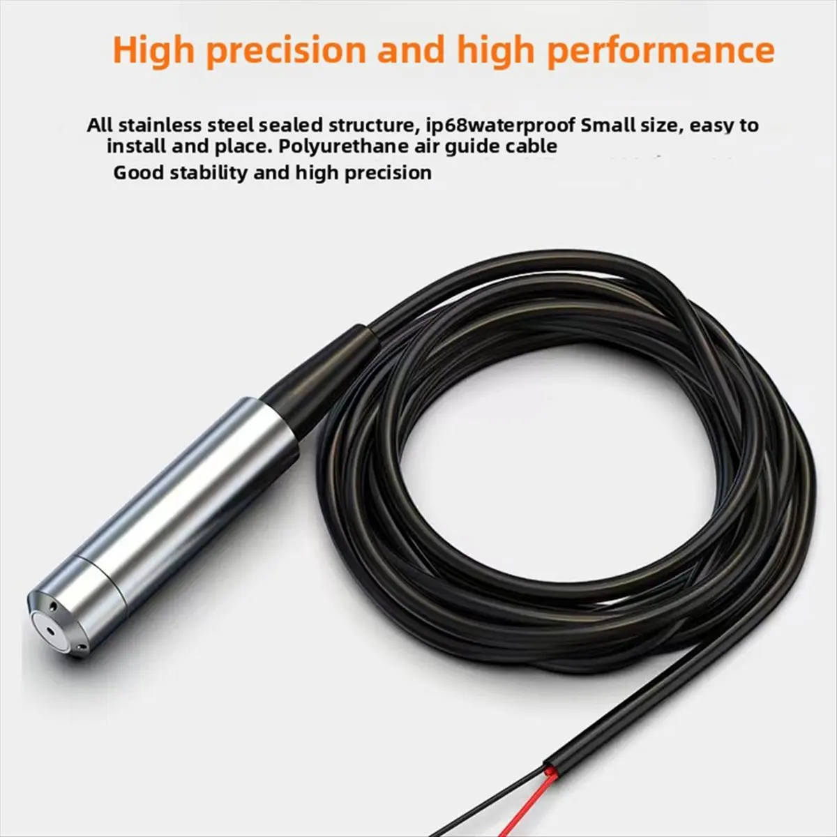 T1496C-Input Type Liquid Level Sensor Probe Fire Pool Liquid Level Display Water Level Transmitter 0-1 Meter Range 4-20ma HOT