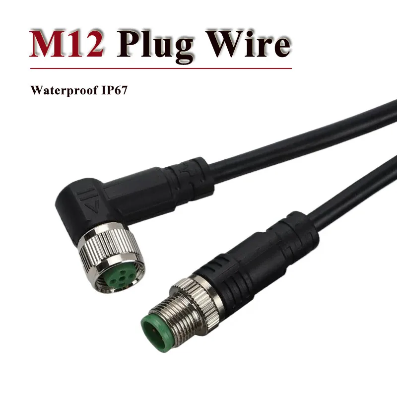 

M12 4/5/8 Pin Single Head Wire Waterproof Aviation Plug-in Sensor Signal Line Connector 4 5 8 Pin Male Female Connector Cable