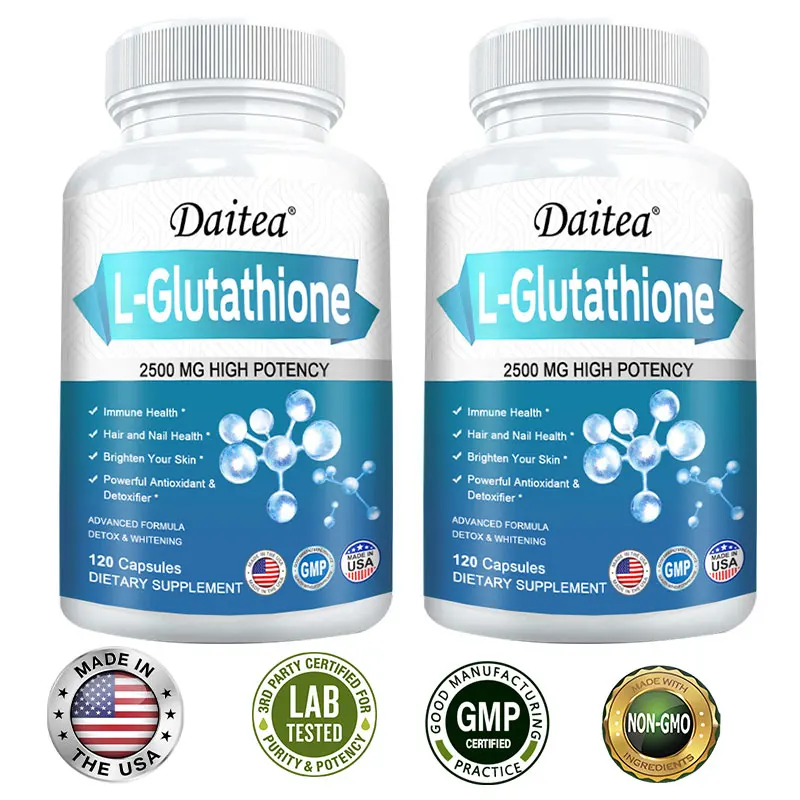 L-Glutathione Supplement, Beauty Care, Skin, Hair and Nail Health, Antioxidant and Detoxifier, Immune System, Non-GMO