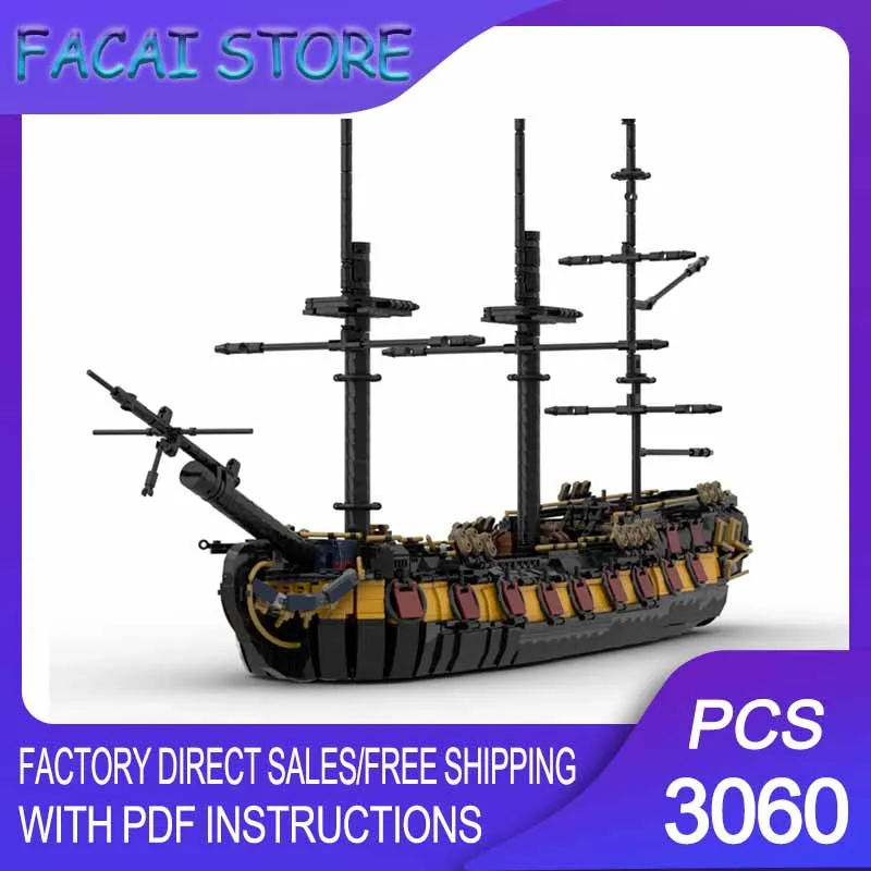 

Модель пиратской крепости MOC: Модульные строительные блоки HMS Pirate Ship, технологичные конструкторы, рождественский подарок, игрушка для самостоятельной сборки