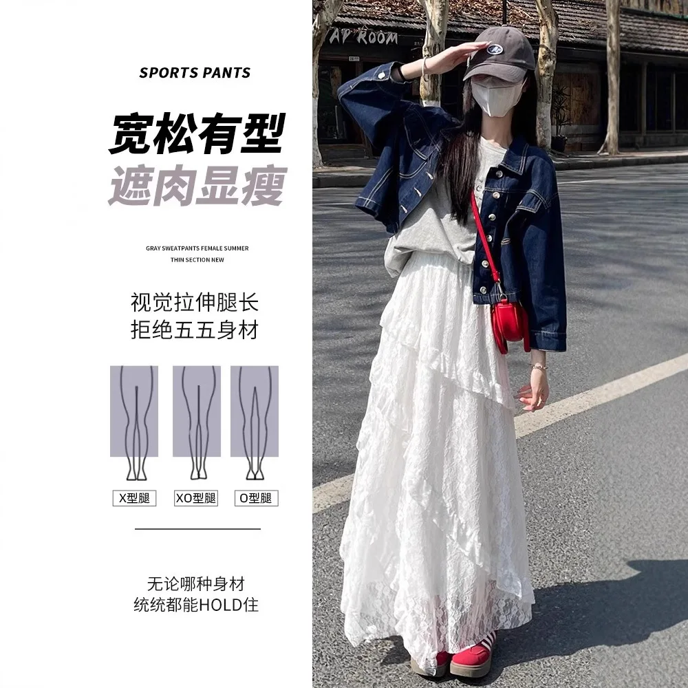 

Retro Stitching Lace White Skirt Female 2025 Spring Pengpeng Cake Skirt Mesh Slim A-line Dress