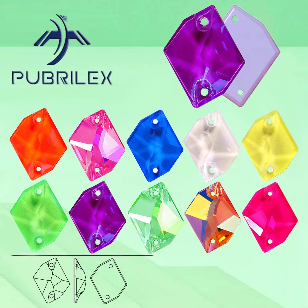 PUBRILEX Neon Cosmic Flatback Rhinestones Sew On Glass Beads DIY Sewing Crafts Making Crystal For Needlework Clothing Decoration