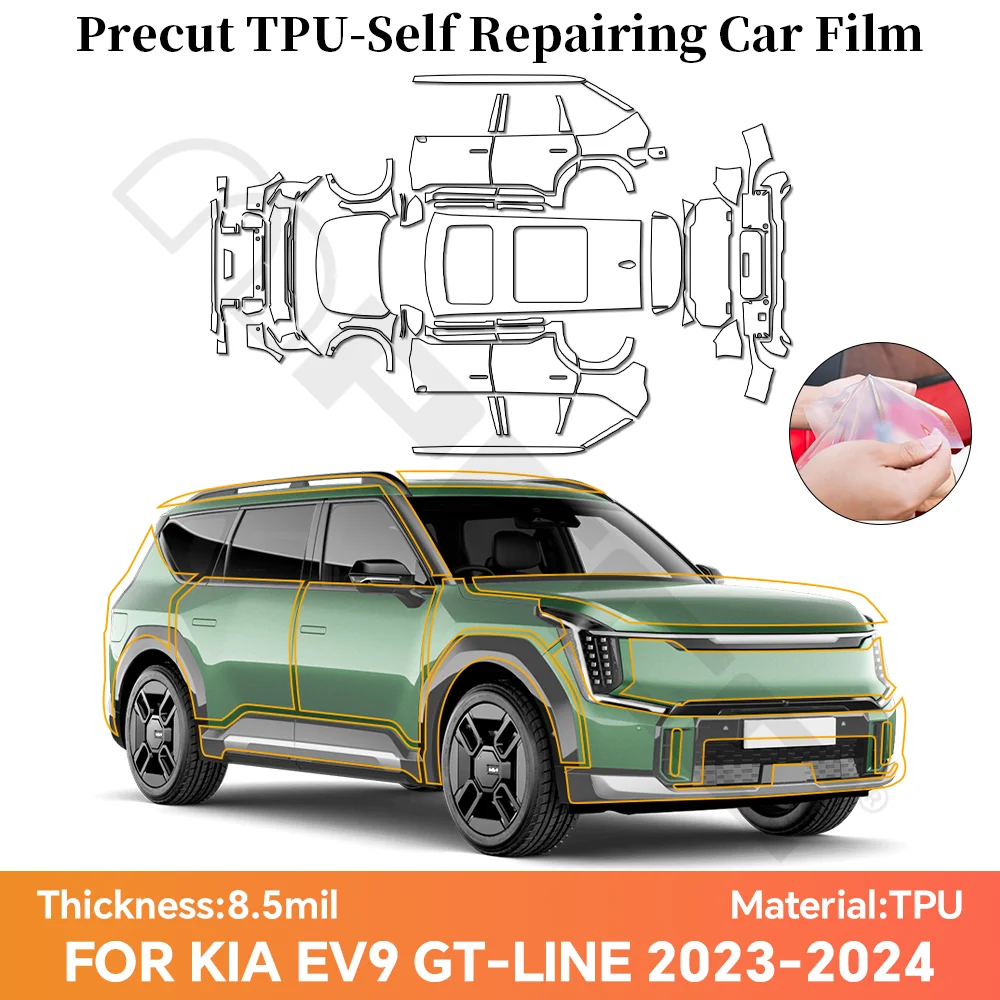 

For KIA EV9 GT-Line 2023 2024 Clear TPU Car Paint Protection Film Transparent Anti-scratch Self-Adhesive Car Exterior Accessorie