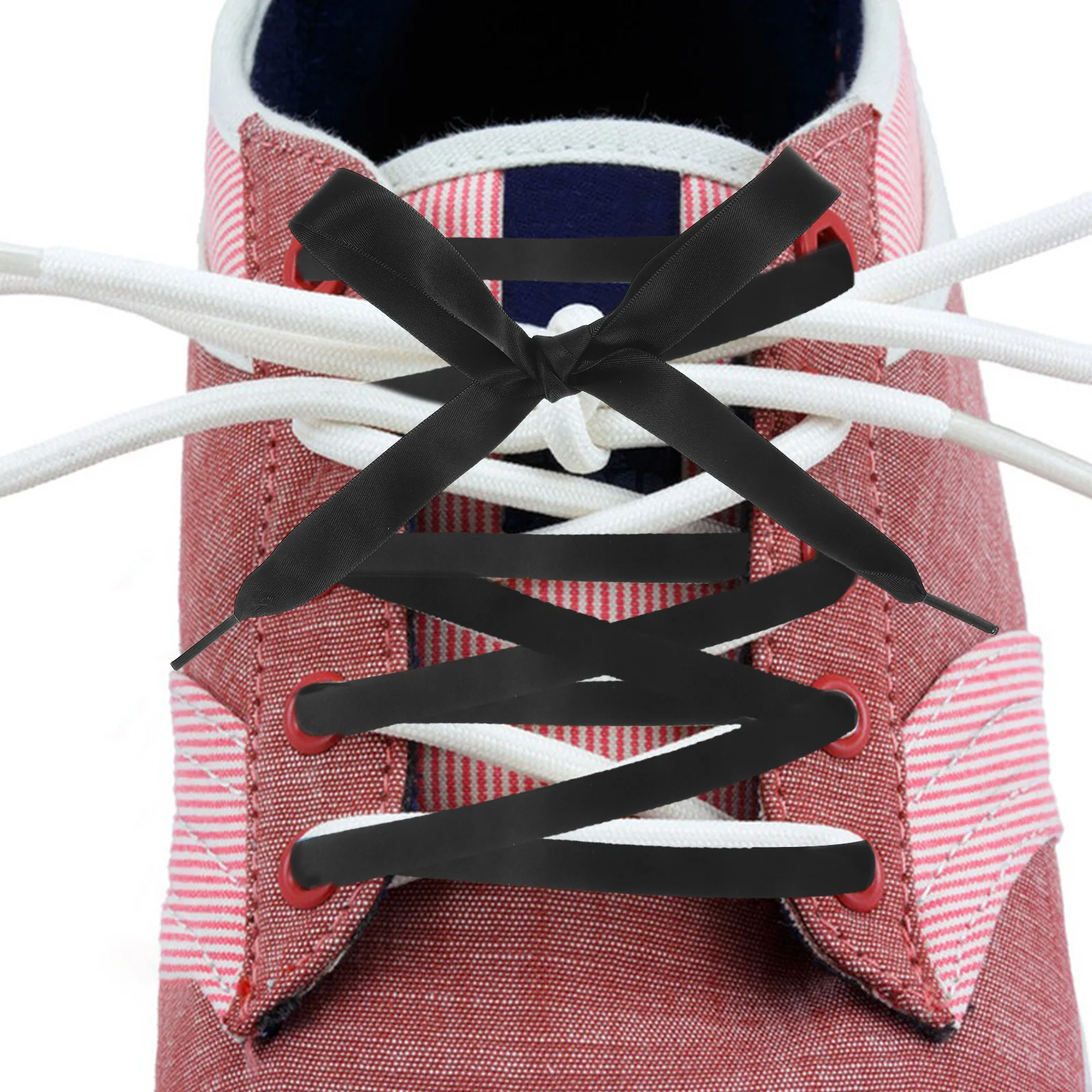 

Fashion 0.7m Silk Ribbon Shoelaces Perfect for Any Shoe and DIY Decorations Black Ribbin Shoelaces Ribbon Shoe Lace