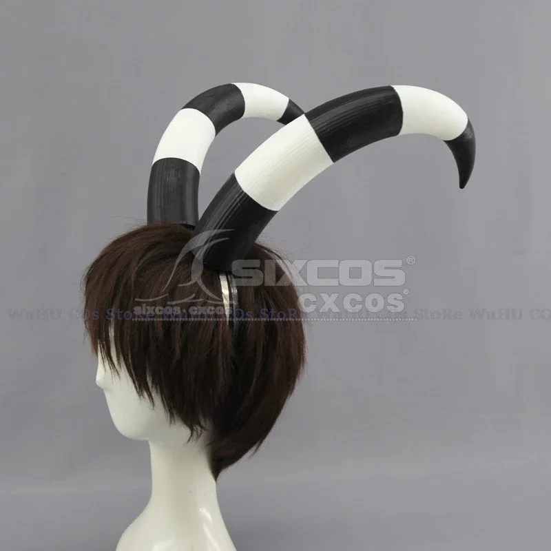 Anime Helluva Cosplay Boss Blitzo Cosplay Blitzo Prop 22cm Balck White Horns Bend Blitzo Horns Women Men Halloween Cosplay Prop