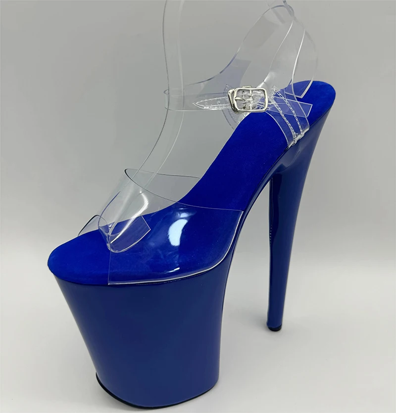 LAIJIANJINXIA New 23CM/9inches PVC Upper Sexy Exotic High Heel Platform Party Sandals Pole Dance Shoes 030