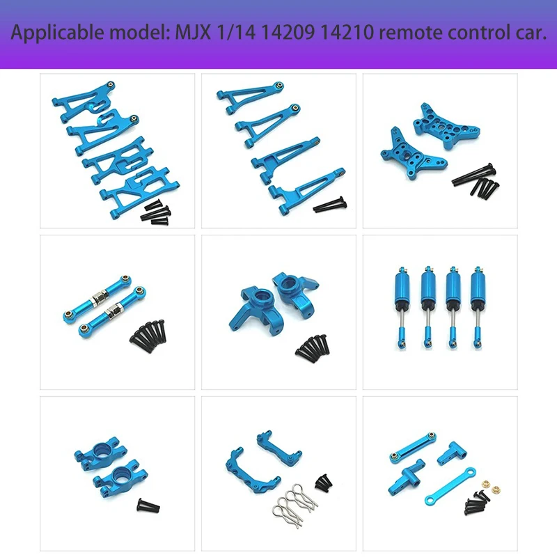 MJX Suspensión Delantera Y Trasera Para Coche Teledirigido, Piezas Mejoradas, Metal, Asiento, Volante Trasero, 14210, 14209