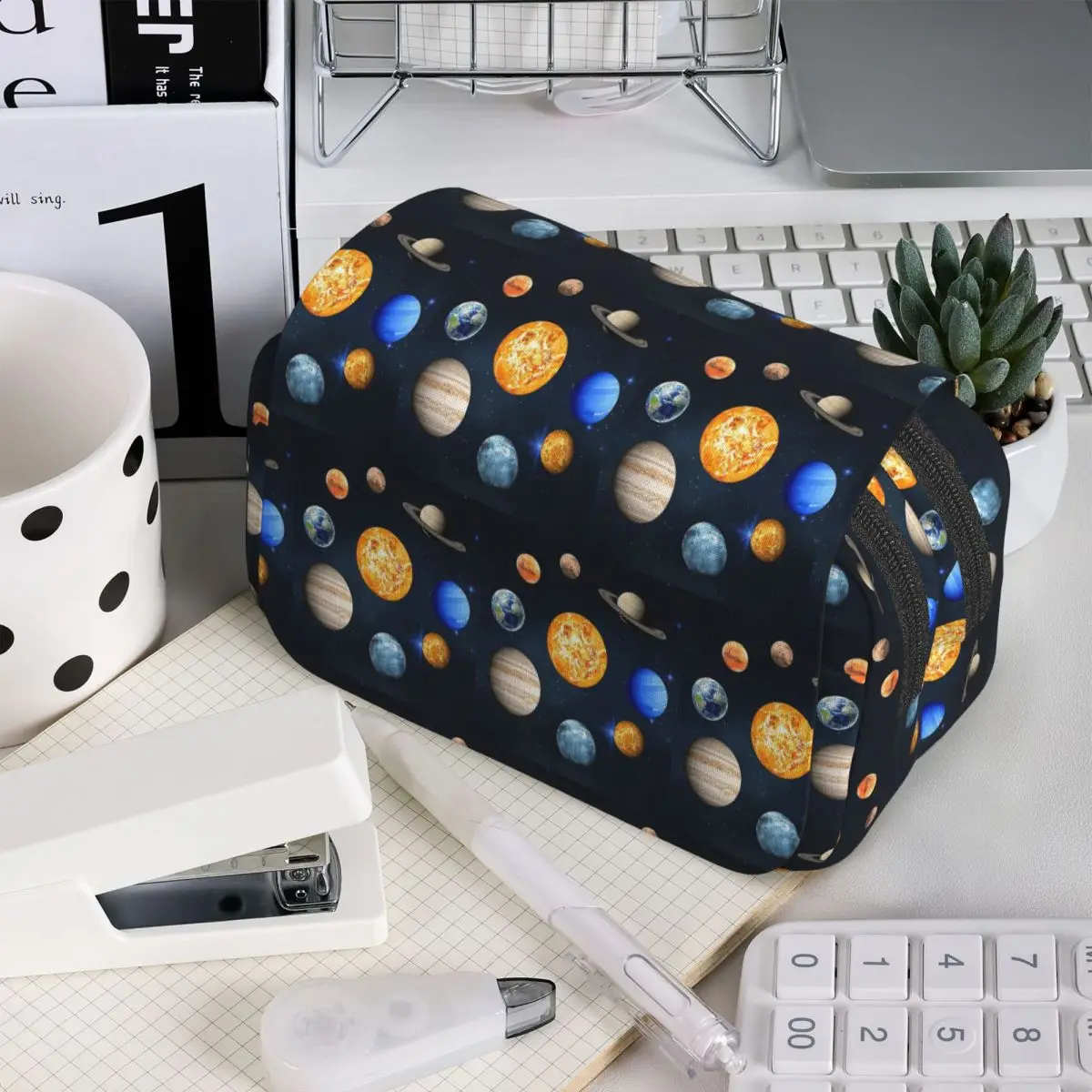 Solar System Space Planets Universe Pencil Case for Boys Girls School Pen Box Pencil Bag Stationery Supplies Pen Holder Bag