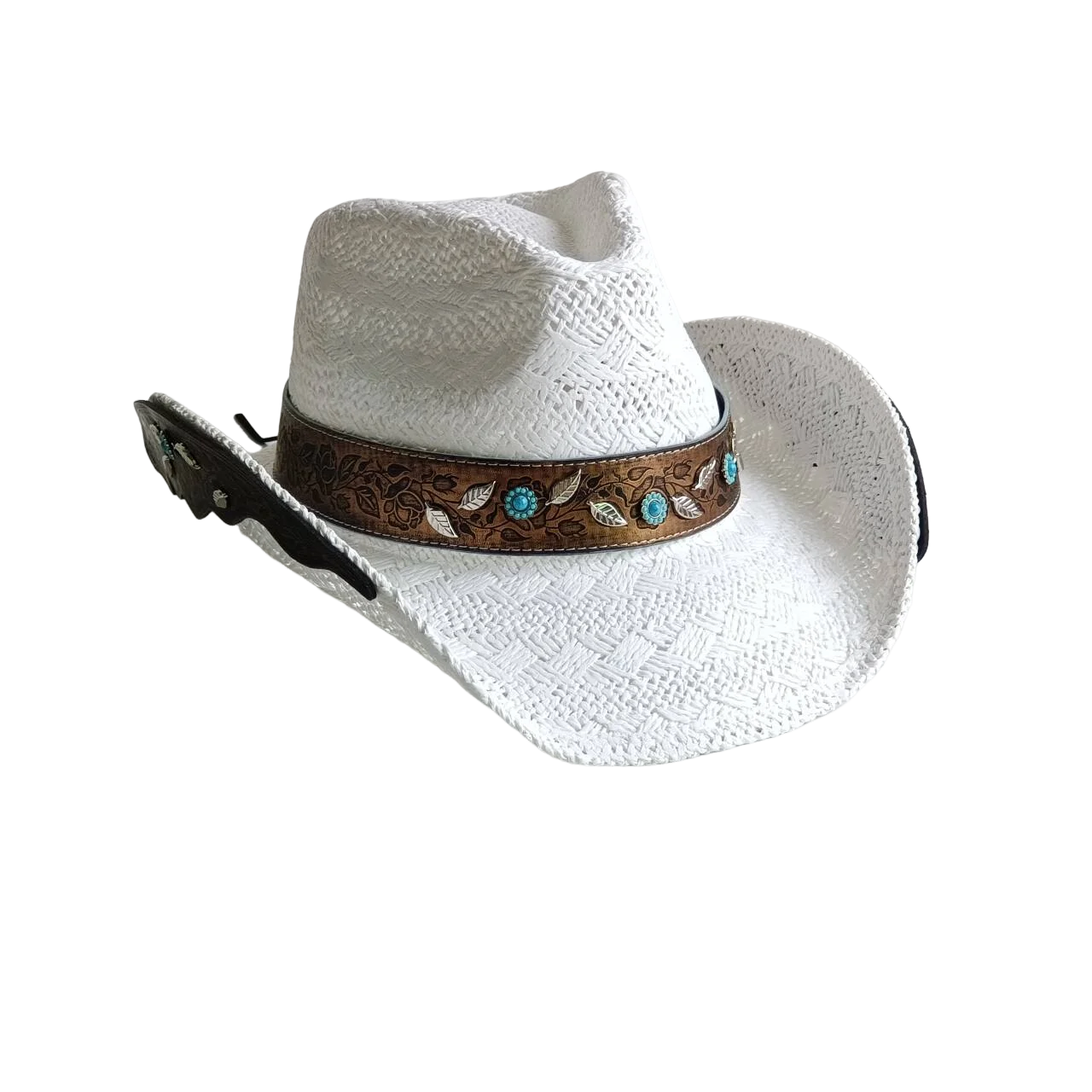 Shapeable Cowboy Hat Metal decal accessories  Western  hat  Unisex Cowboy straw Hat  wholesale chapeau cowboy cowboy hats