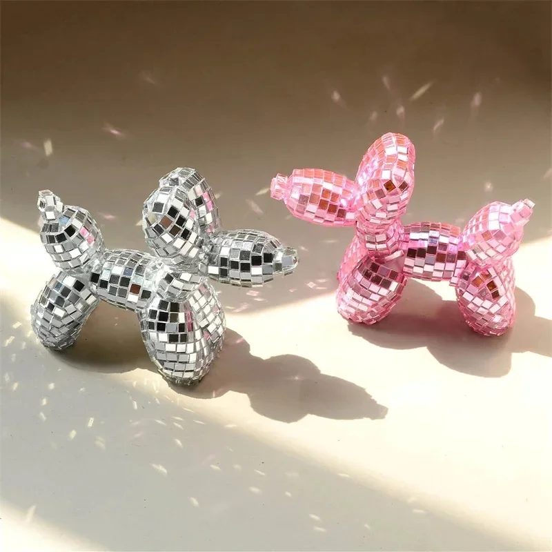 Balloon Dog Disco Dachshund Mosaic Mirror Sequin Figurine Cute Table Decor Party Centerpiece For Kids Desk Gift For Christmas