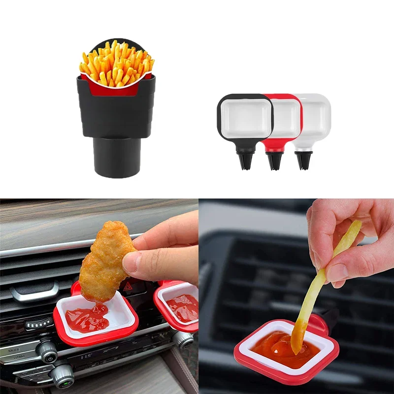 rench Fries Holder Cup for Car Ketchup Storage Box Fries Bucket Snacks Box Food Drink Cup Holder Table for Burgers French New