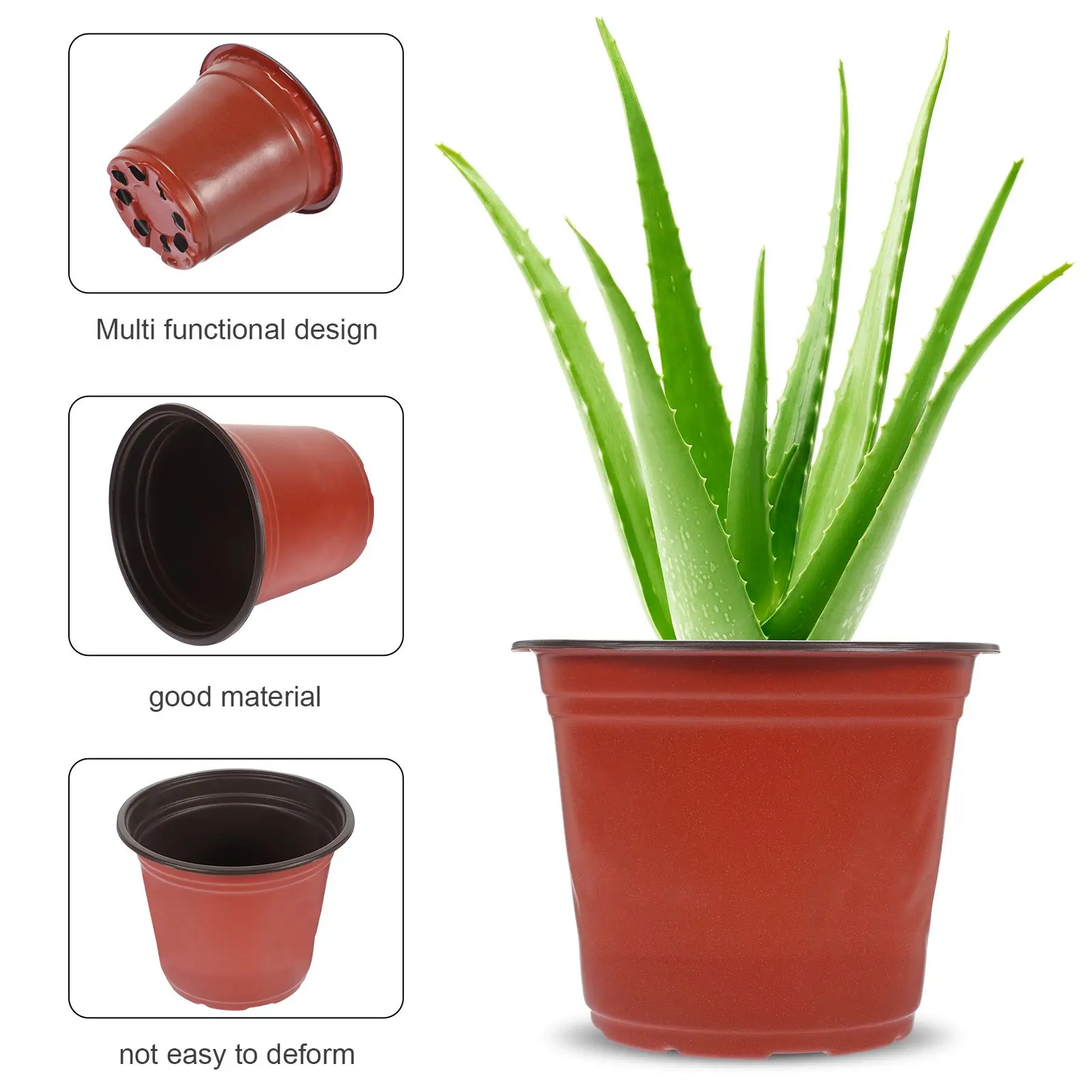 

50pcs Flowerpot Plastic Grow Box Fall Resistant Tray For Home Garden Plants Nursery Cup Transplant Flower Plant Pots 10cm