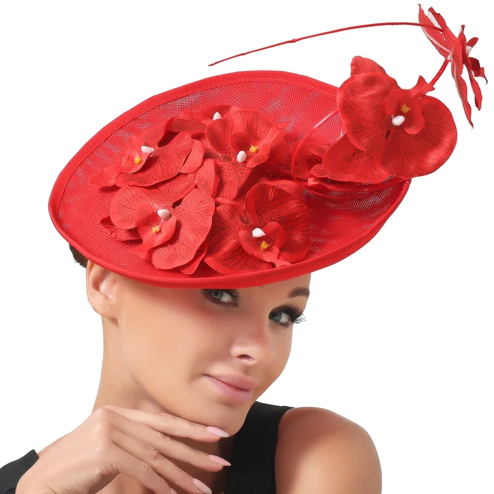 Kentucky Derby Tea Party Sinamay Flowers Fascinator Hat Wedding Church Oversized Racing Season Photography Headwear