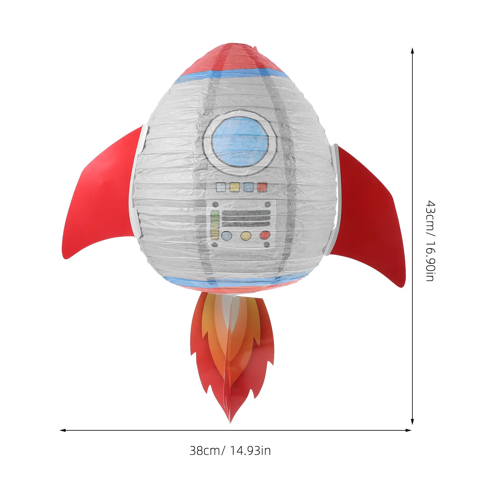 2Pcs Rocket Shape Paper Lantern Space Theme Party Decorations Hanging Lanterns for Birthday Festival Decor