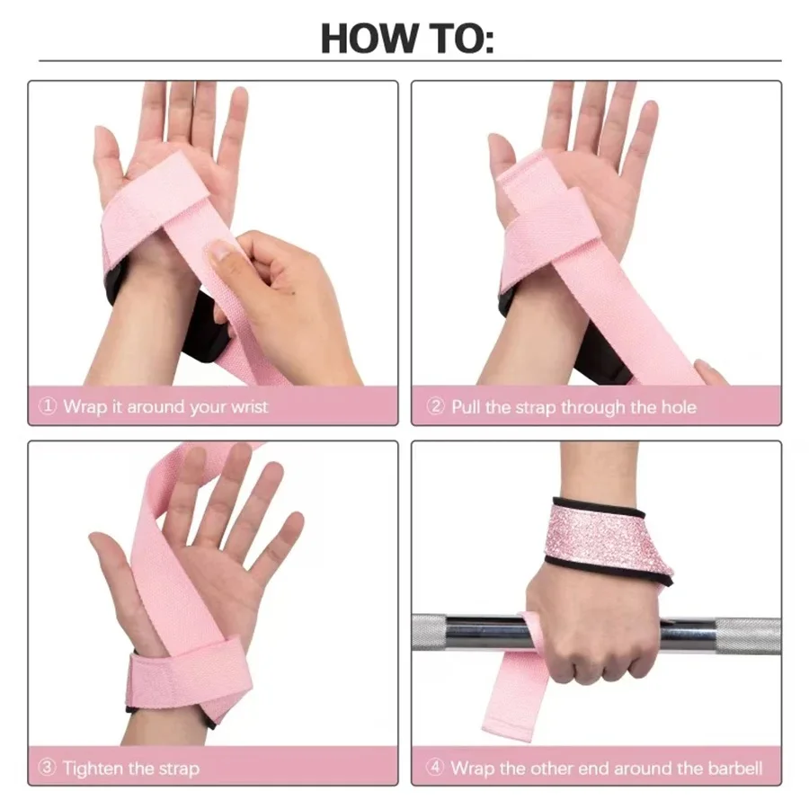 Nieuwe Shiny Brace Wrap Fitness Lifting Polsband Crossfit Bodybuilding Ondersteuning Kettlebell Halter Gewichten Grip Band Sterkte