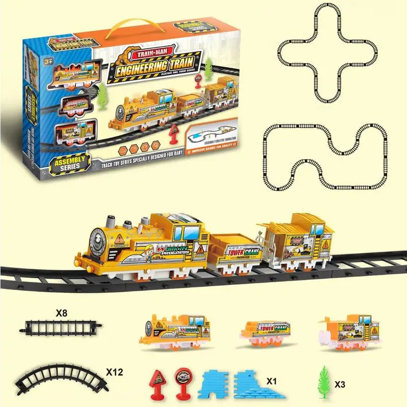 

DIY Assemble Car Engineering Mini Train Set Hands-on Ability Logical puzzle Track Car Train Toys For Children Birthday gifts