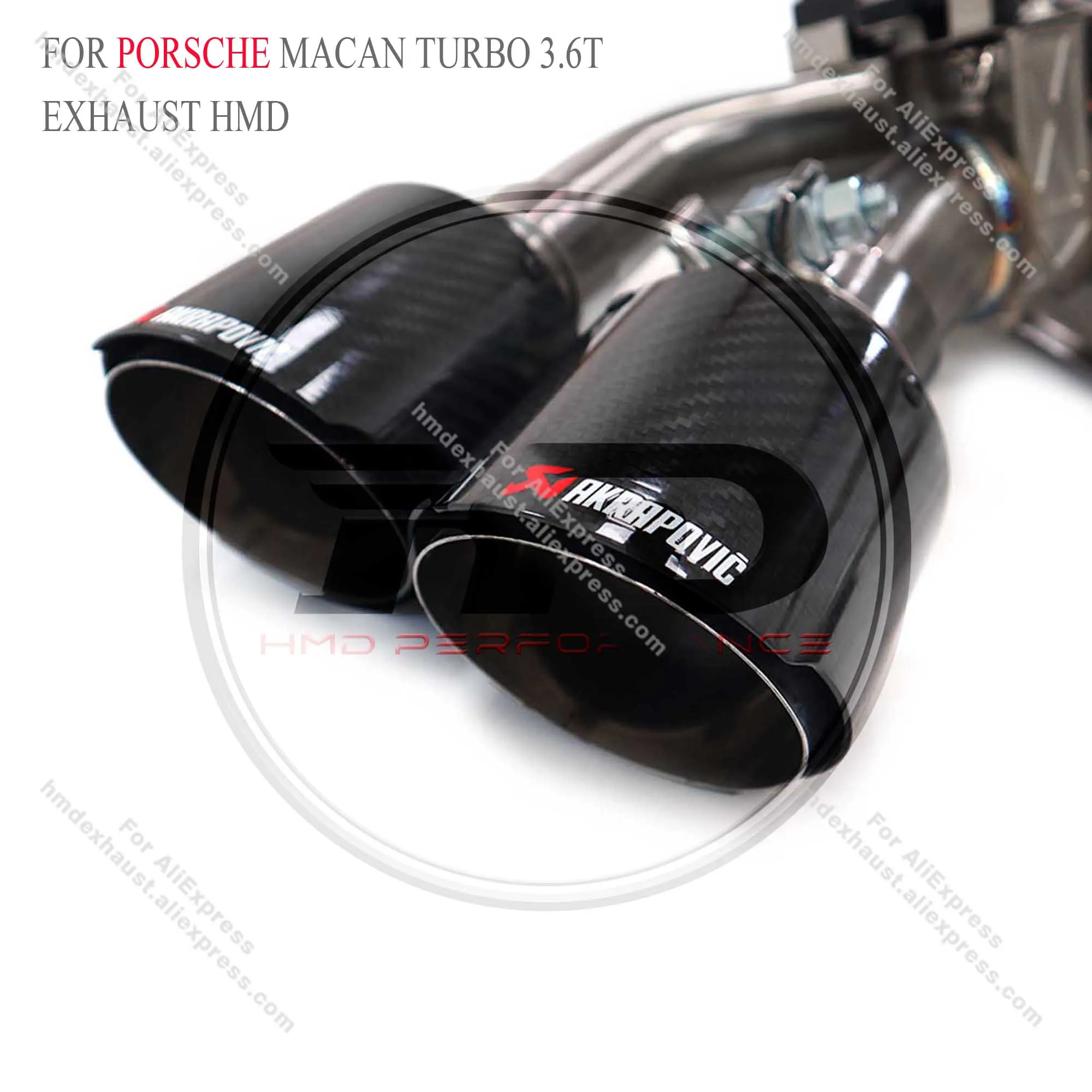 

High Quality Catback For Porsche Macan Turbo 3.6T Stainless Steel Exhaust System Electronic Valve Muffler Tips Resonant Tube HMD