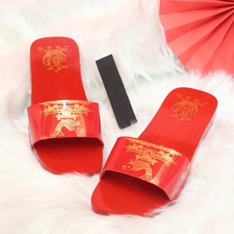 

Таинственный заказ Чаошань: товары для церемонии взрослых, красные туфли для мужчин и женщин, красные сабо, свадебные тапочки, индивидуальный подарок