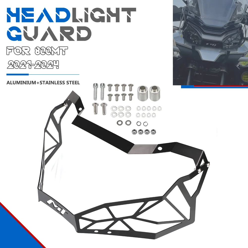 

Motorcycle Accessories For CFMOTO 800MT 2021 2022 2023 Headlight Protection Head Lamp Light Grille Guard Cover Protector 800 MT